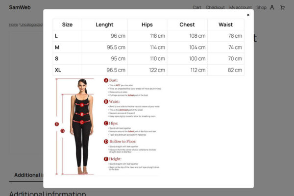 WooSize Test Product